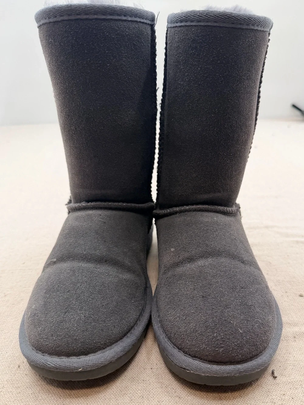Minnetonka Grey Suede-Look Plush Lined Winter Boots